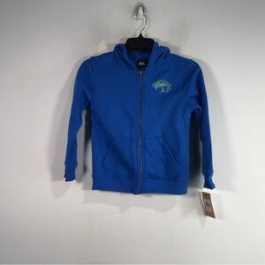 Quiksilver Zip Logo Hoodie, Youth Boy's Size 7 - Nebulas Blue/Green